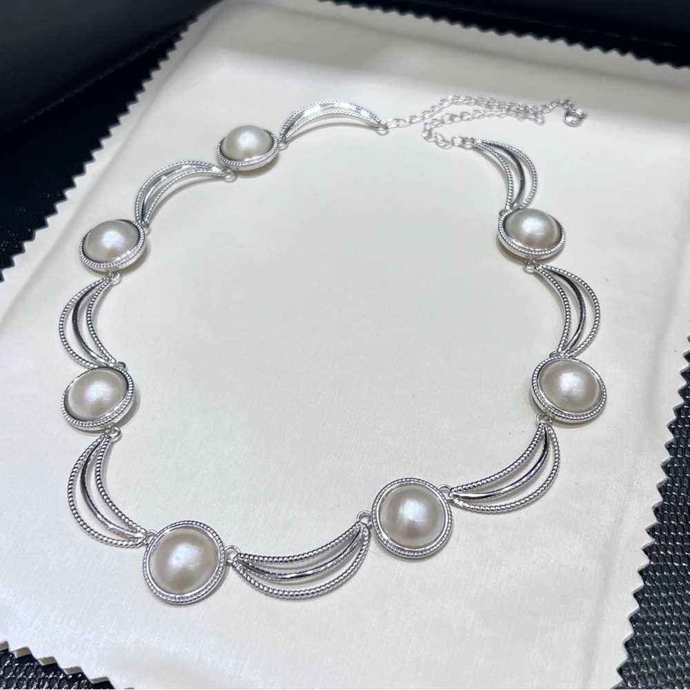 Elegant Silver and White Necklace